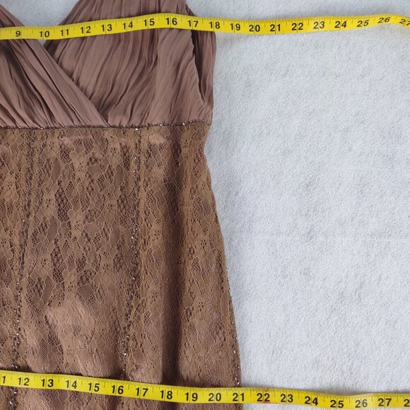 Lane Bryant Plus Size 16 Brown Lace Maxi Dress NWT Formal Gown Evening Wedding - Picture 9 of 12